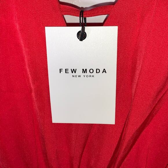 NWT Few Moda  Priscilla strappy red v neck midi slip dress size medium M - Picture 4 of 6